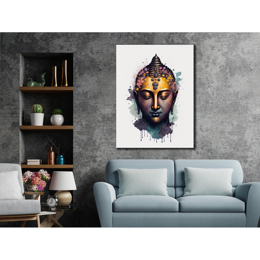 Buddha Canvas Prints, Buddhism God Canvas, Meditation Painting Wall Decor, Modern Home Living Room Canvas, Bedroom Canvas, House Gift 1.jpg