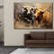 Bull Canvas Art, Animals Wall Decor, Bull Abstract Print Canvas, Ready to Hang, Modern Home Decor, Farmhouse Wall Art, Wild Nature Poster.jpg