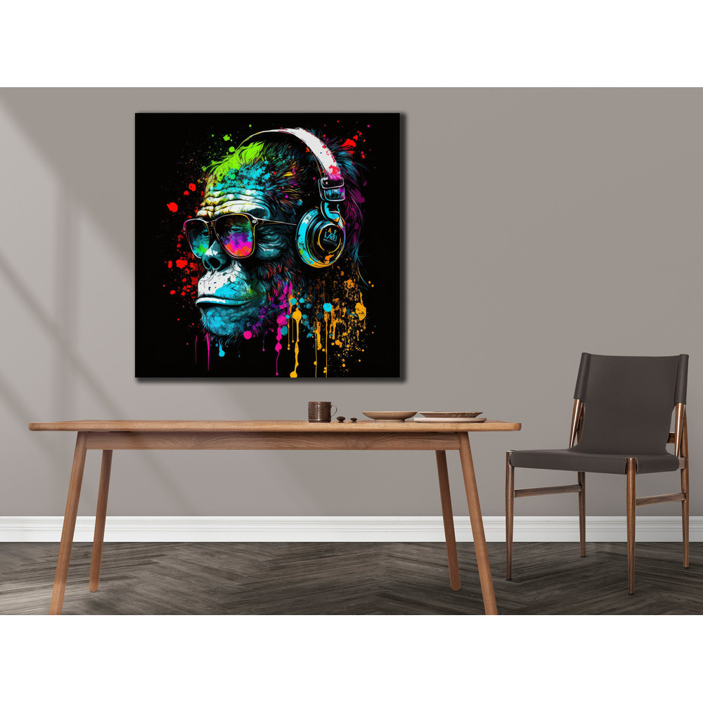 Colorful Chimp Canvas Art , Graffiti Monkey Wall Decor, DJ Monkey Wall Printing, Painting On Canvas, Colorful Animal Canvas Art, Home Gifts.jpg
