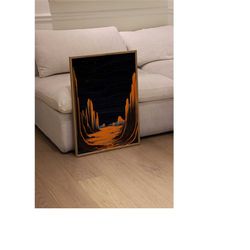 desert line drawing art print, abstract minimalist art wall decor, contemporary art poster, printable wall art for gifts