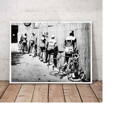 bicycle cyclist vintage photo poster canvas wall art picture for living room home decor (no frame)