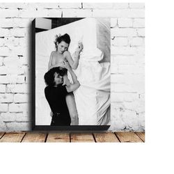 johnny depp and kate moss poster canvas wall art picture for living room home decor (no frame)
