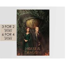 house of the dragon poster - tv movie poster art film print gift hotd004