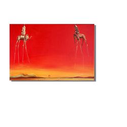 salvador dali elephant tower canvas print, salvador dali paintings, surrealism canvas wall art, salvador dali canvas pos