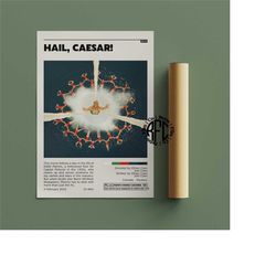 hail, caesar retro vintage poster | minimalist movie poster | retro vintage art print | wall art | home decor
