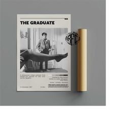the graduate retro vintage poster | minimalist movie poster | retro vintage art print | wall art | home decor
