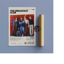 the breakfast club retro vintage poster | minimalist movie poster | retro vintage art print | wall art | home decor