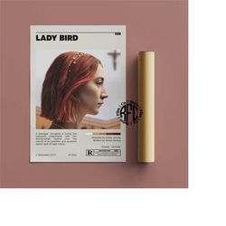 lady bird retro vintage poster | minimalist movie poster | retro vintage art print | wall art | home decor