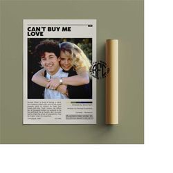 cant buy me love retro vintage poster | minimalist movie poster | retro vintage art print | wall art | home decor