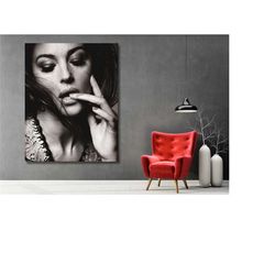 monica bellucci framed wall art monica bellucci canvas poster fashion wall art oversize wall art girl room decor bedroom