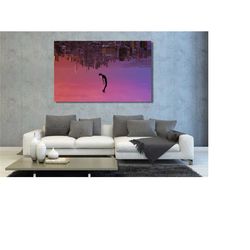 spider-man across the spider-verse canvas wall art, into the spider-verse movie print, spiderman poster, spiderman wall