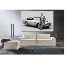 james bond daniel craig canvas wall art/james bond poster/james bond canvas print art/james bond prints/ aston martin wa