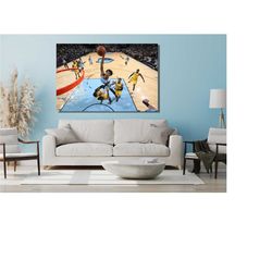 ja morant dunk canvas wall art, ja morant dunk poster, dunk print, nba canvas, ja morant print, room wall decoration , b