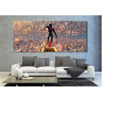spider-man across the spider-verse canvas wall art/ spider-man across the spider-verse poster, miles morales wall hangin