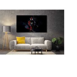 spiderman & venom canvas wall art,graffiti spiderman print,spiderman art,spiderman poster,marvel poster decor,kids room