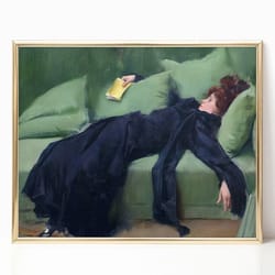 decadent young woman after dance roman casas canvas print poster framed famous oil painting contemporary retro vintage a