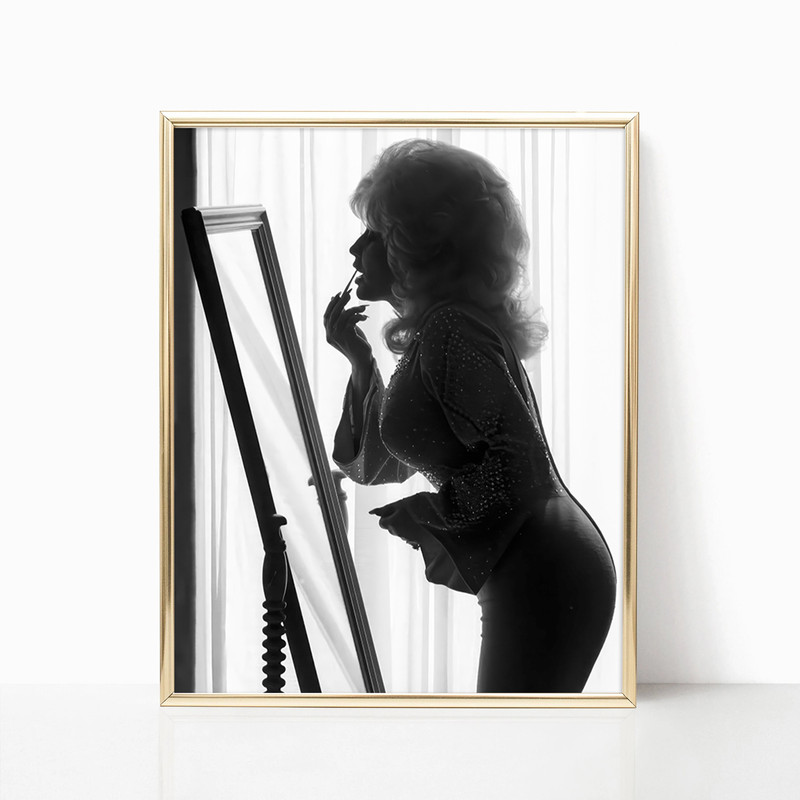 Dolly Parton Makeup Famous Country Music Diva Print Singer Poster Black White Retro Vintage Photography Canvas Framed Printed Wall Art.jpg