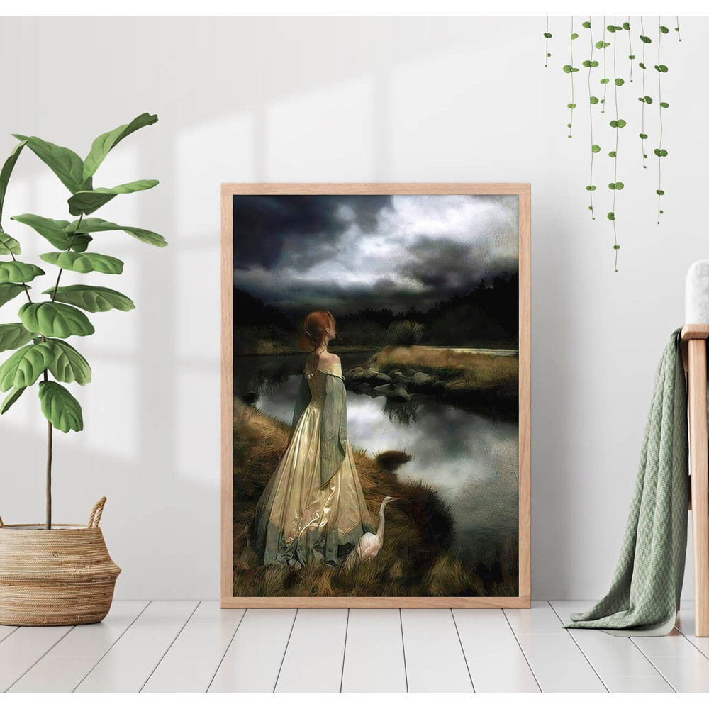 Edward Robert Hughes Whispers On The Wind Canvas Print Poster Frame Watercolor Famous Painting Moody Wall Art Print Room Decor Vintage Decor.jpg