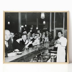 end of prohibition black and white vintage wall art wine beer lover canvas framed bar wall decor bartender poster printe