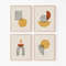 Geometric Boho Set of 4 Abstract Minimalistic Soft Ivory Beige Cream Coffee Rust Decor Gallery Wall Line Art Canvas Framed Printed Poster.jpg
