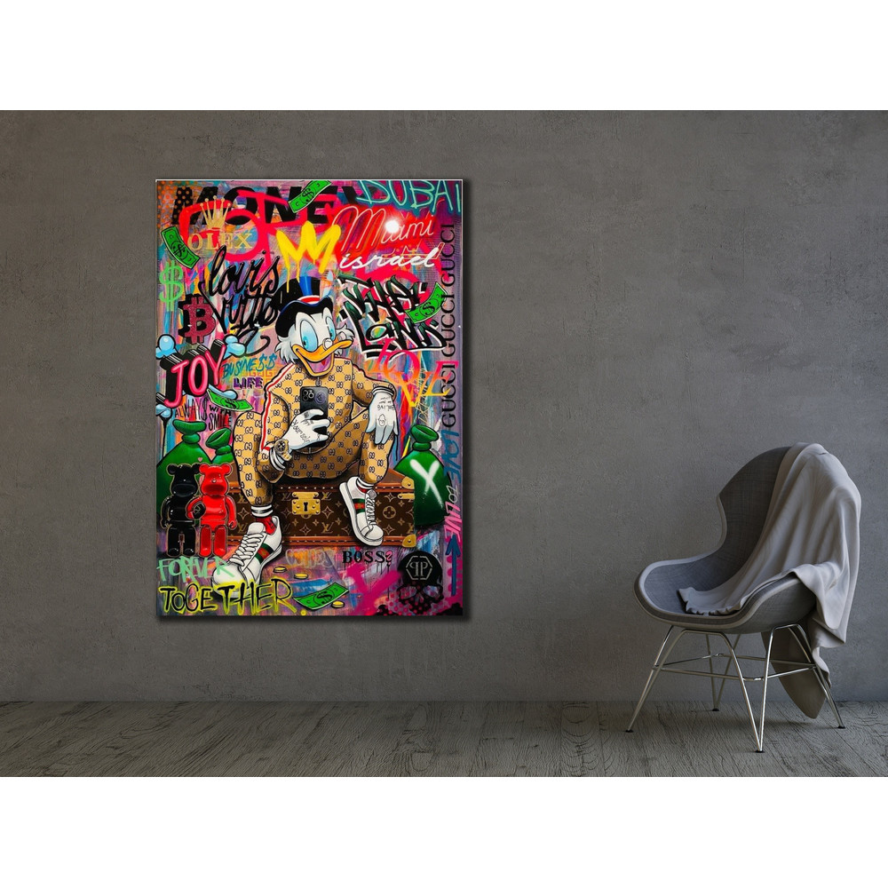 Donald Duck Moderd Canvas Art, Graffiti Duck Print Art, Street Graffiti Art, Donald Duck Posteri, Livingroom Wall Art, Home Decor.jpg