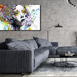 graffiti princess wall art, urban woman canvas print, banksy girl poster, graffiti street art gift, colourful canvas pai