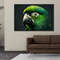 Green Parrot Canvas Art, Wall Art, Macaw Parrot Canvas Art, Bird Wall Art Decor, Parrot Lover Gift, Stretched Canvas Art, Living Room Decor.jpg