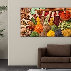 herbs spices foods wall art, kitchen spices wall decor, home & office decoration, cooking gifts, health food print art,