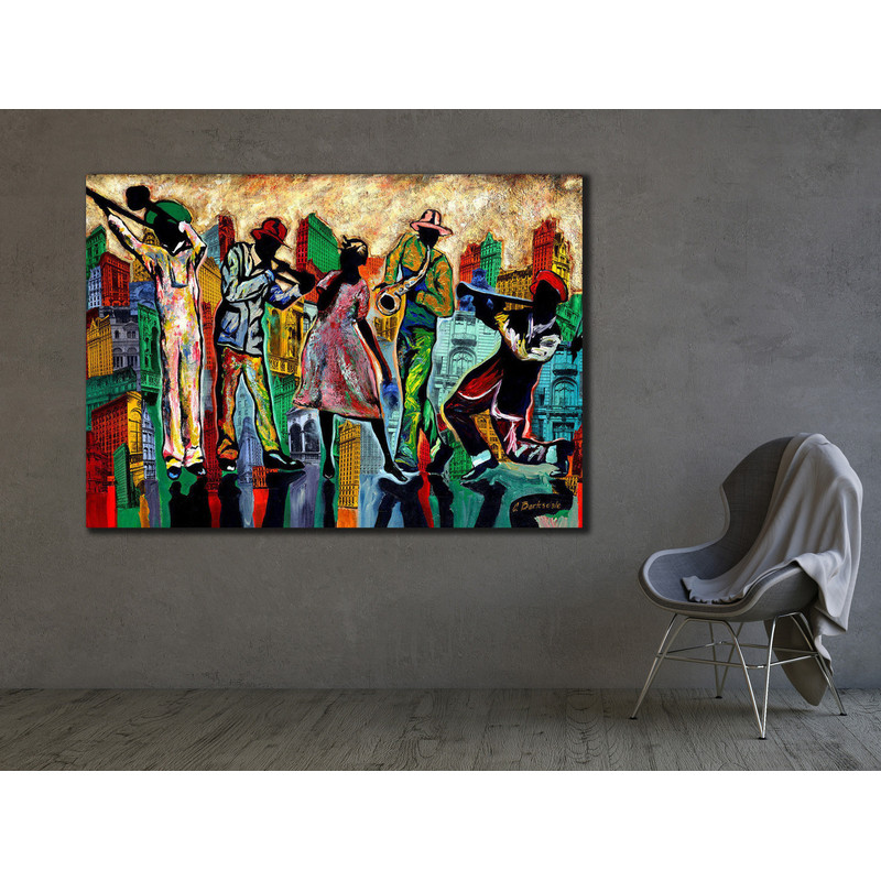 Jazz Band Wall Art,  Colourful Music Wall Decor, Home & Office Decoration, African Music Print Art, Colorful Artwork, Musician Gifts.jpg