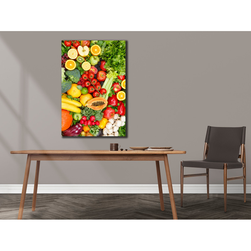 Kitchen Decor, Fresh Fruit Vegetable Canvas Wall Art, Health Food Kitchen Decor, Fresh Food Art, Vegan Food Gift, Food Kitchen Poster 1.jpg