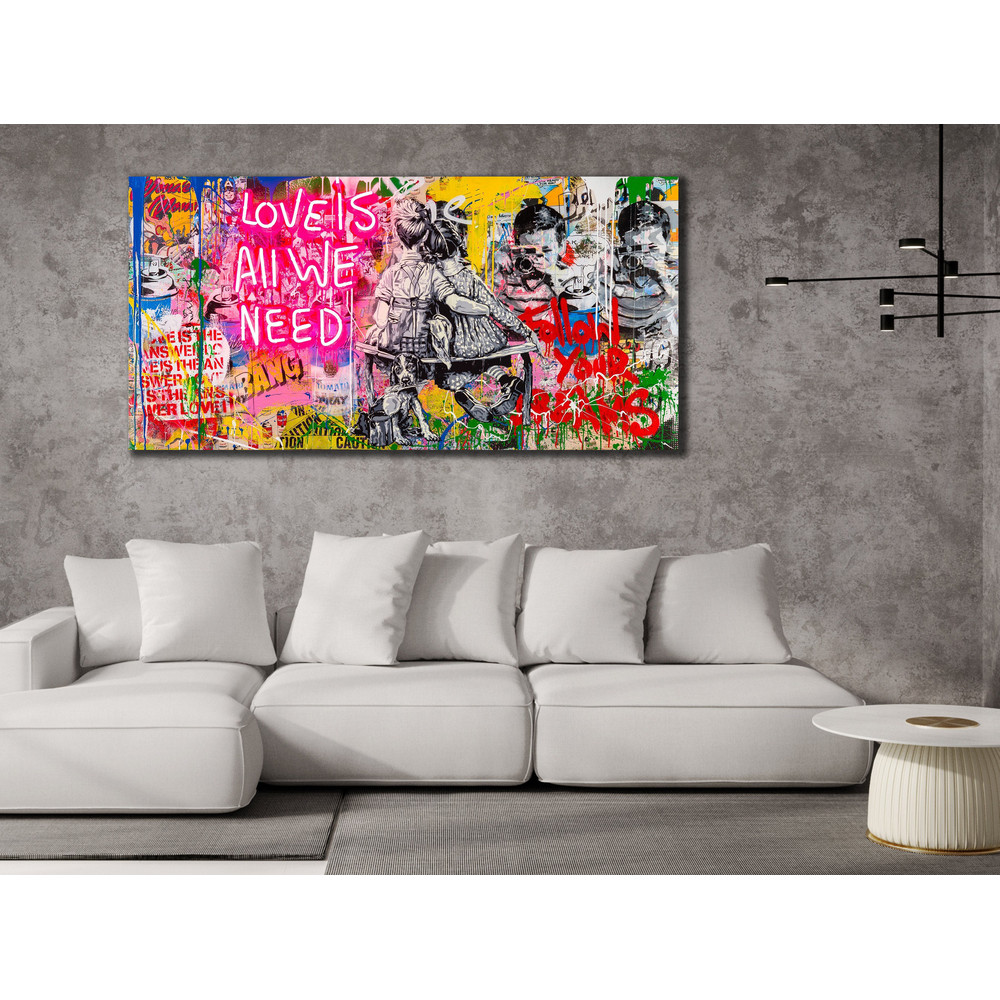 Love is All We Need Wall Art, Banksy Poster Print Art, Modern Wall Decor, Street Graffiti Canvas, 3D Love Graffiti Poster.jpg