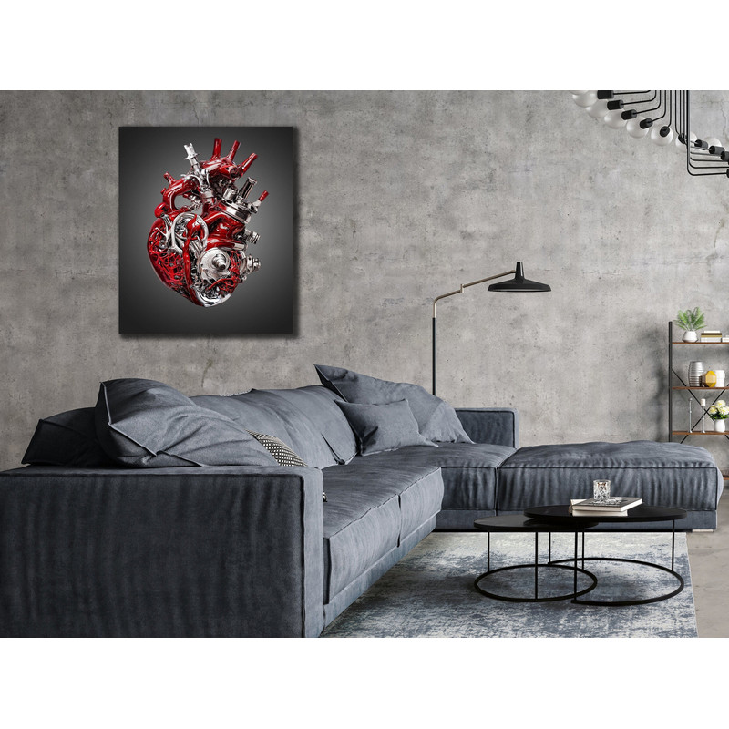 Motor Heart Canvas, Heart Canvas Painting, Car Engine Print,  Heart Poster, Motor Wall Art, Mechanical Painting, Home And Office Decor.jpg