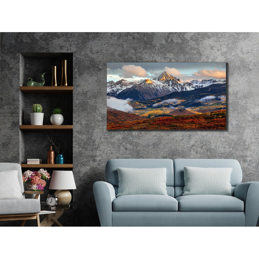 Mountain Landscape Canvas Print, Autumn Season Landscape, Nature Wall Art, Nordic Landscape Poster, Mountain Canvas, Home Decor.jpg