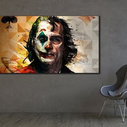 movie art, crazy joker wall canvas, ready to hang joker canvas, discount, modern living room canvas, birthday and home g