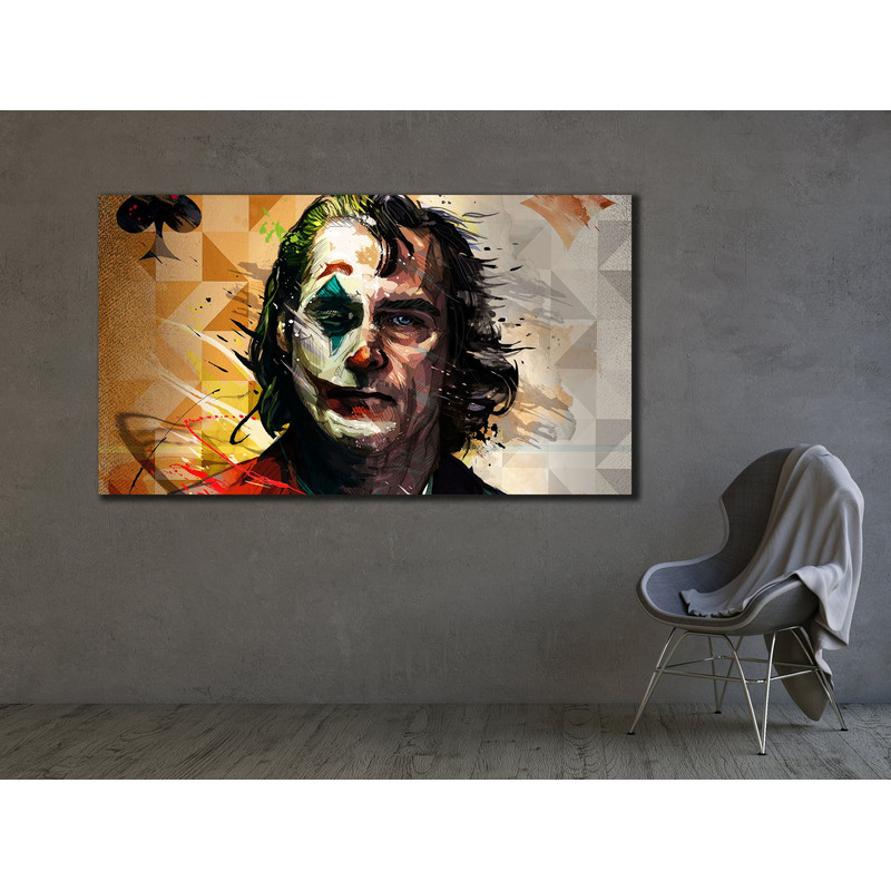 Movie Art, Crazy Joker Wall Canvas, Ready to Hang Joker Canvas, Discount, Modern Living Room Canvas, Birthday And Home Gift, Wall Art.jpg