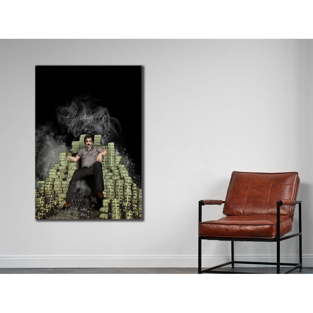 Pablo Escobar Canvas Art, Gangster Wall Decor, Abstract Print Canvas, Ready to Hang, Modern Home Decor, Money Wall Art, Pablo Escobar Poster.jpg