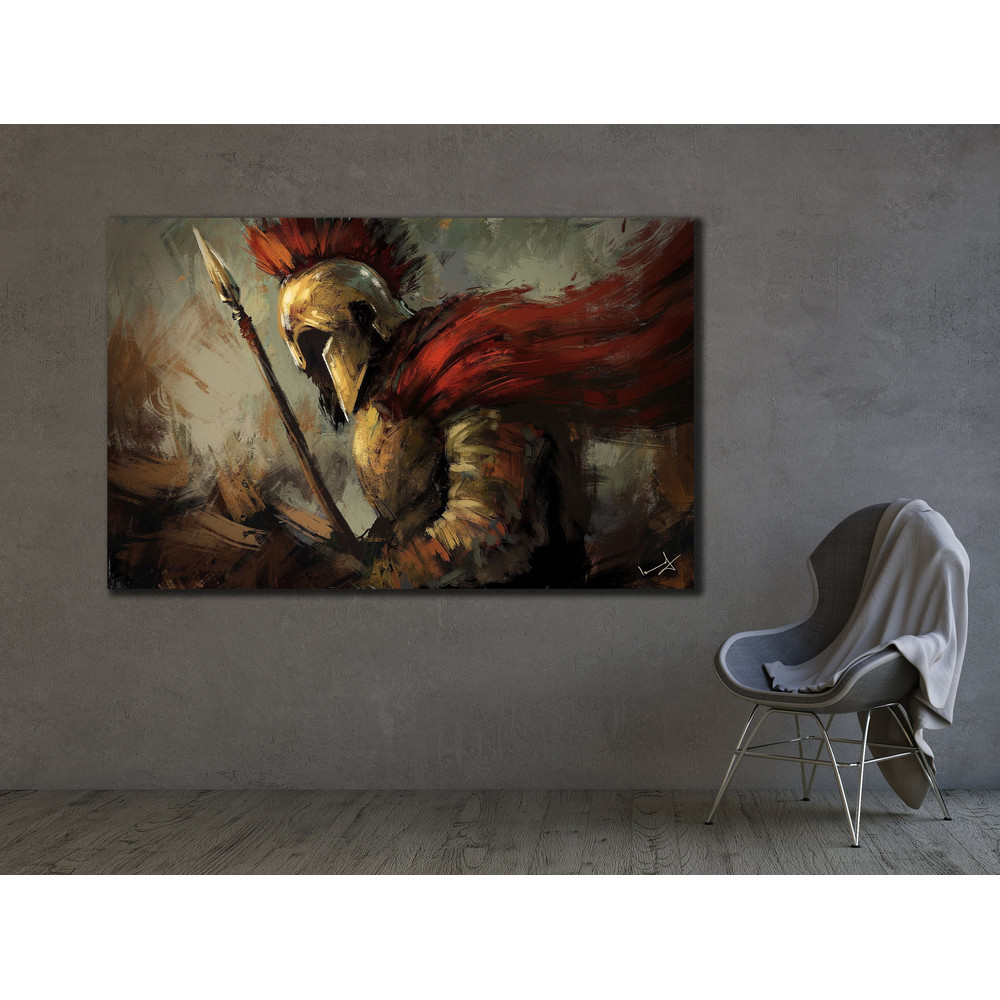 Spartan Hero Ancient Warrior Canvas Print, Strength and Courage Warrior Wall Art, Spartan Movie Home Decor, Ready To Hang, Gift.jpg