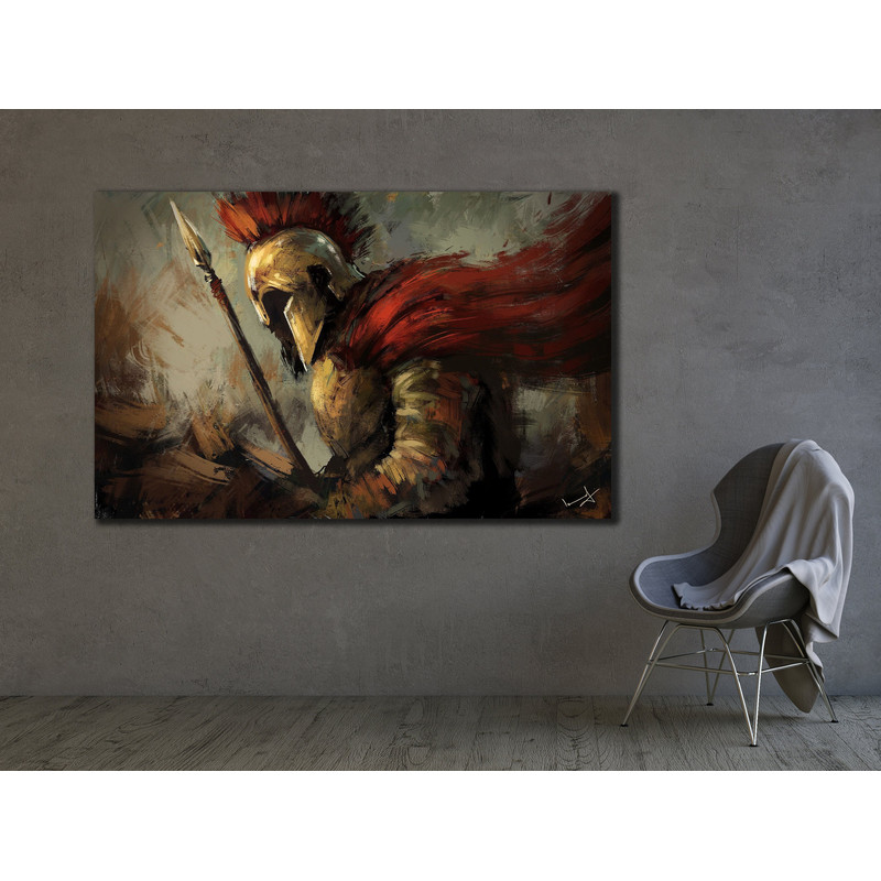 Spartan Hero Ancient Warrior Canvas Print, Strength and Courage Warrior Wall Art, Spartan Movie Home Decor, Ready To Hang, Gift.jpg