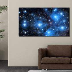 starry sky landscape poster, space canvas wall art, galaxies and stars painting, nasa print wall decor, poster or canva
