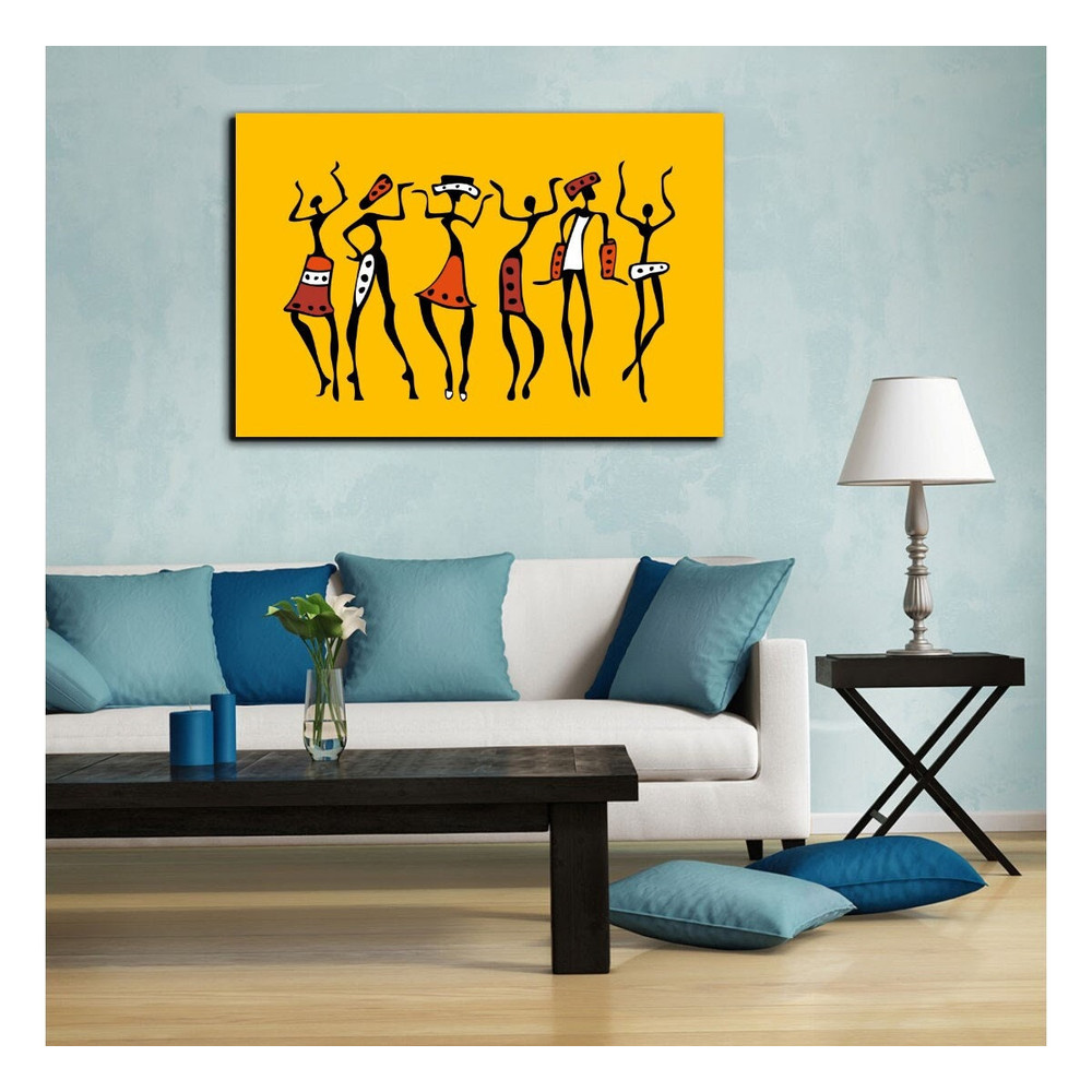 African Dance Canvas Wall Art,African Yellow Dance Poster,Boho Wall Art,Colorful Wall Art, Musical Wall Art, Living Room Decor,Gift For Her.jpg