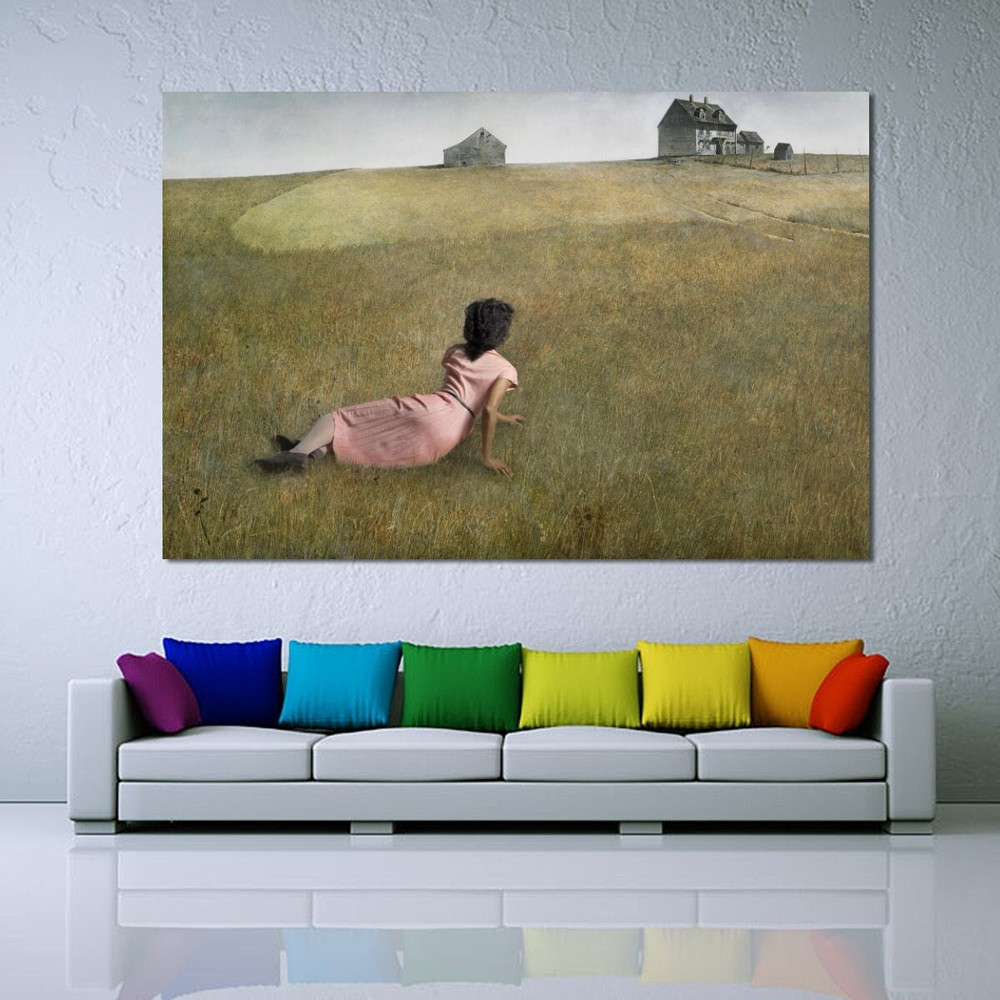 Andrew Wyeth Christina's World Giclee Canvas Print Reproduction Painting Large Size Canvas Paper Wall Art Poster Ready to Hang Framed Print.jpg