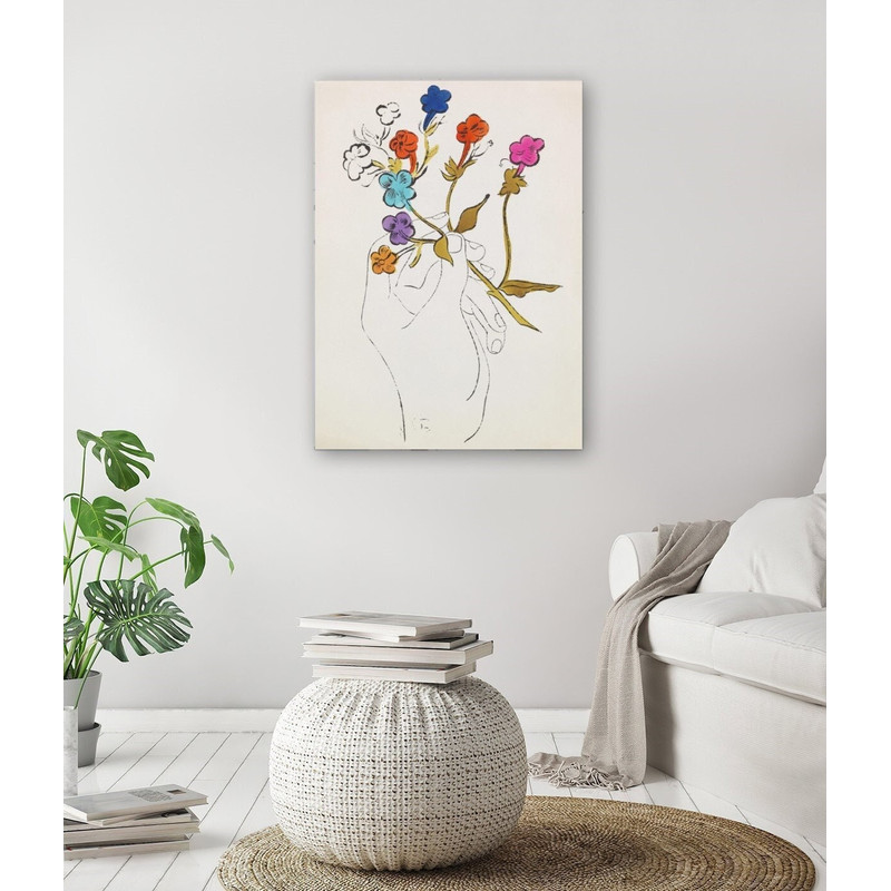Andy Warhol Flower Print Flower Hand Poster Wall Art Rare Andy Warhol Flower Drawing Canvas Wall Art ,Home Decor Canvas Print Flowers Canvas.jpg