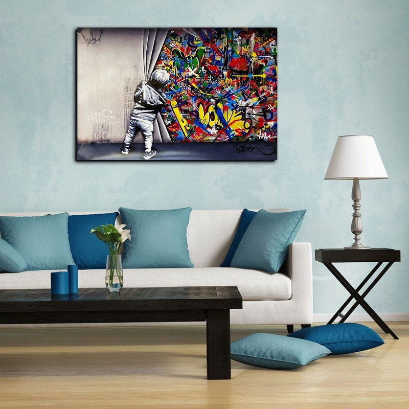 Banksy Behind the Curtain High Resolution Digital Download & Print Printable Digital File of Banksy's famous Artwork 1.jpg