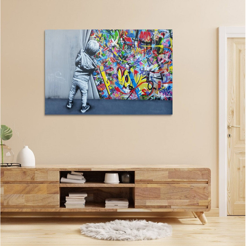 Banksy Behind the Curtain High Resolution Digital Download & Print Printable Digital File of Banksy's famous Artwork.jpg