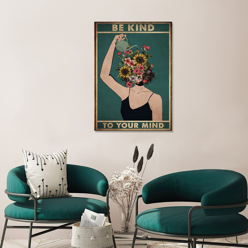 Be Kind To Your Mind Poster,Motivation Art Print,Mental Health Poster,Mental Health Awareness Art,Be Kind Poster,Love Yourself Poster 1.jpg