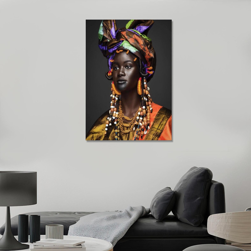 Black Woman Poster, Black Woman Canvas, Black Woman Wall Art, Golden Lips Wall Art, Gold Lip Canvas, African Woman Canvas, African Canvas.jpg