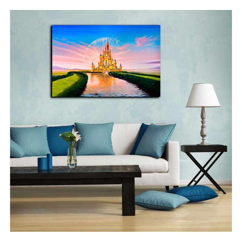 Canvas Beautiful Art Print of Glowing Cinderella Castle at Magic Kingdom at Walt Disney World - Mirror Wrapped Canvas.jpg