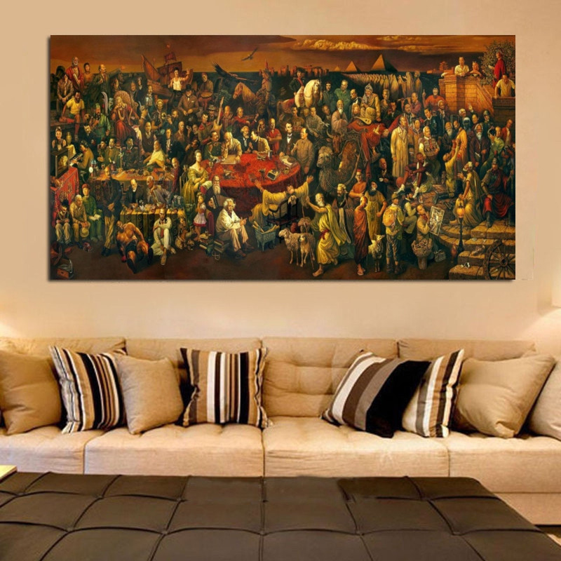 Celebrity Discussing the Divine Comedy With Dante Salvador Dali Poster, Salvador Dali Canvas Wall Art, Print Art.jpg