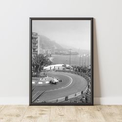 1992 monaco formula 1 grand prix poster, vintage motorsport poster, vintage formula one poster, vintage sport poster 1