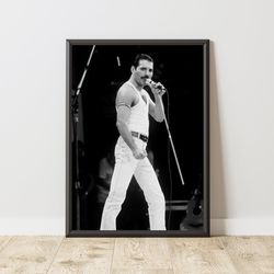freddie mercury poster, freddie mercury print, freddie mercury wall art, music wall art, music poster, music print, famo